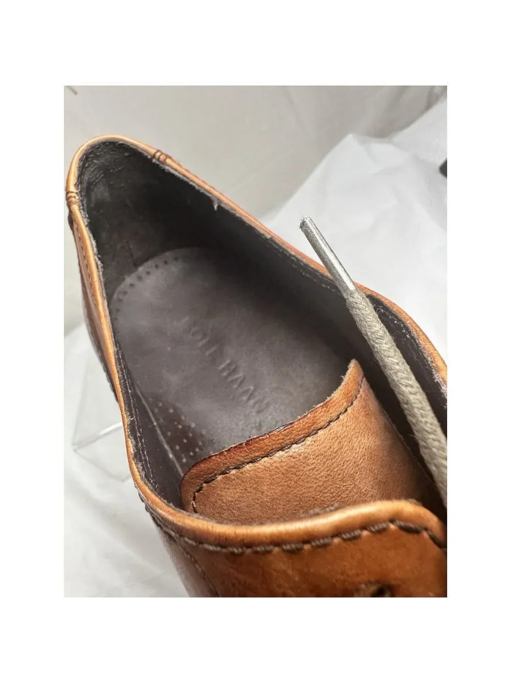 COLE HAAN SIZE 10 M MEN SHOES WILLIAMS CAP TOE OXFORD tan LEATHER C12337